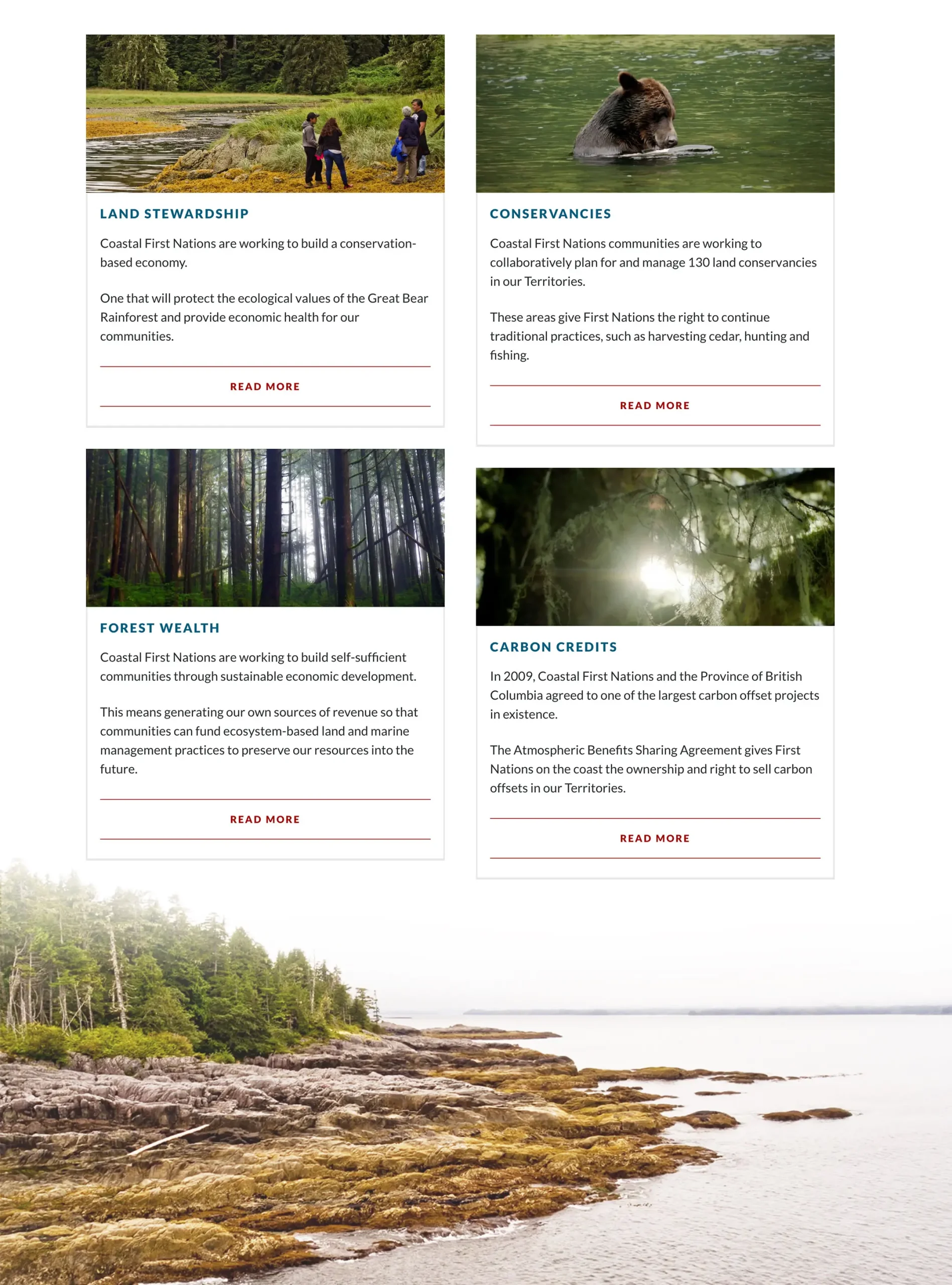 Our Land landing page
