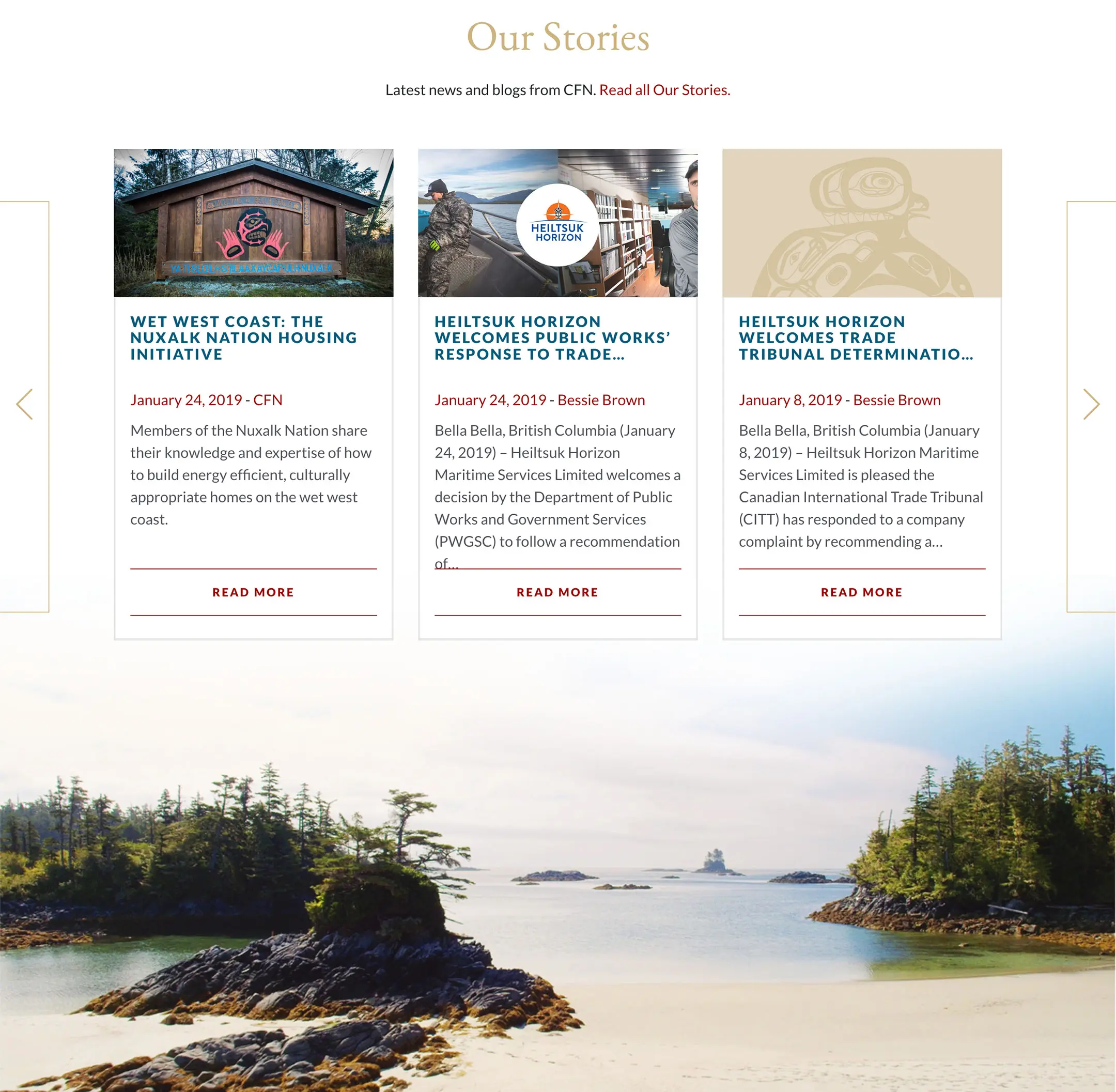 Coastal First Nations website homepage