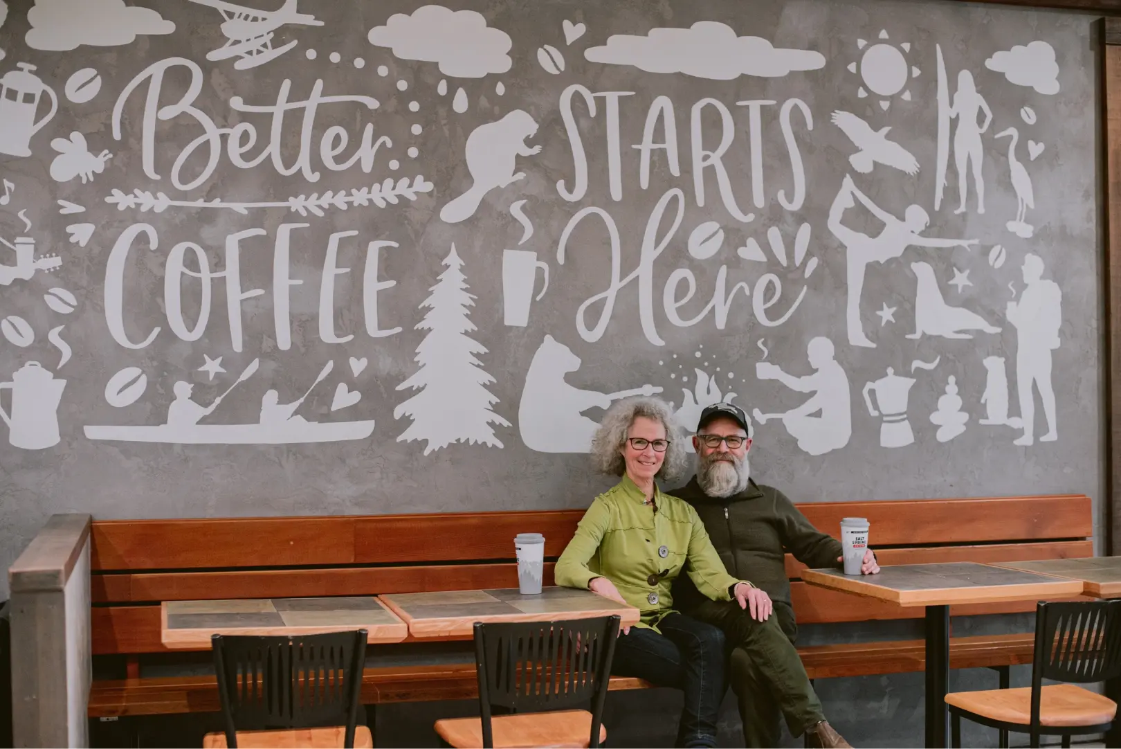 Salt Spring Coffee wall art design for Salt Spring Island coffee shop