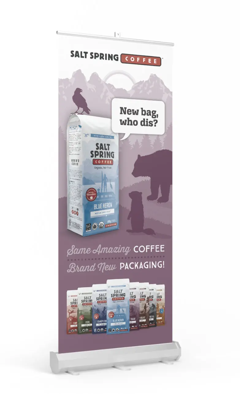 Salt Spring Coffee promotional banner design