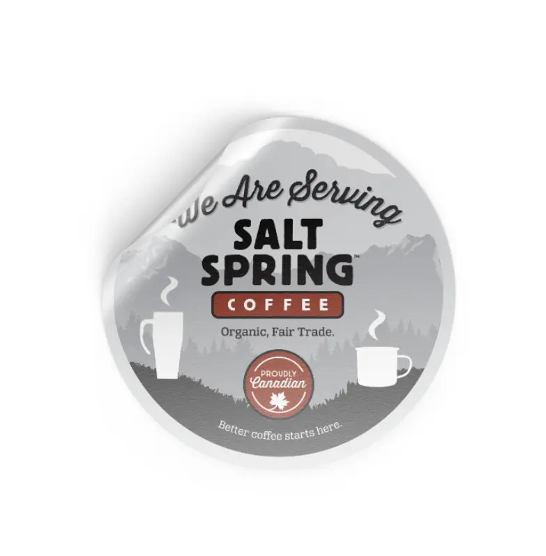 Salt Spring Coffee window sticker design
