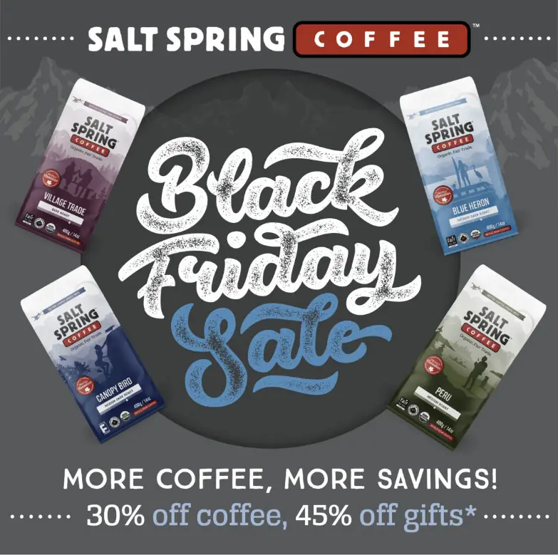 lack Friday social media promotion for Salt Spring Coffee