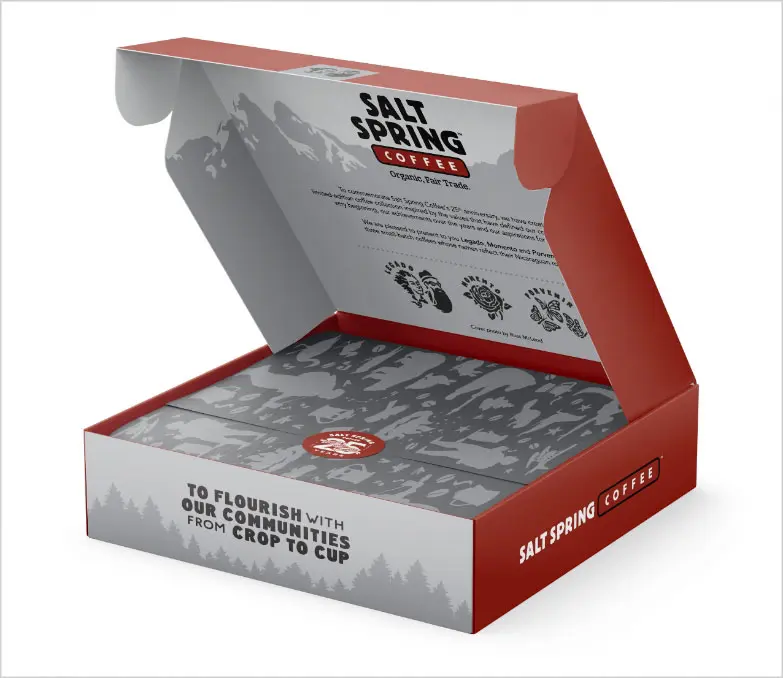 Salt Spring Coffee anniversary gift package box