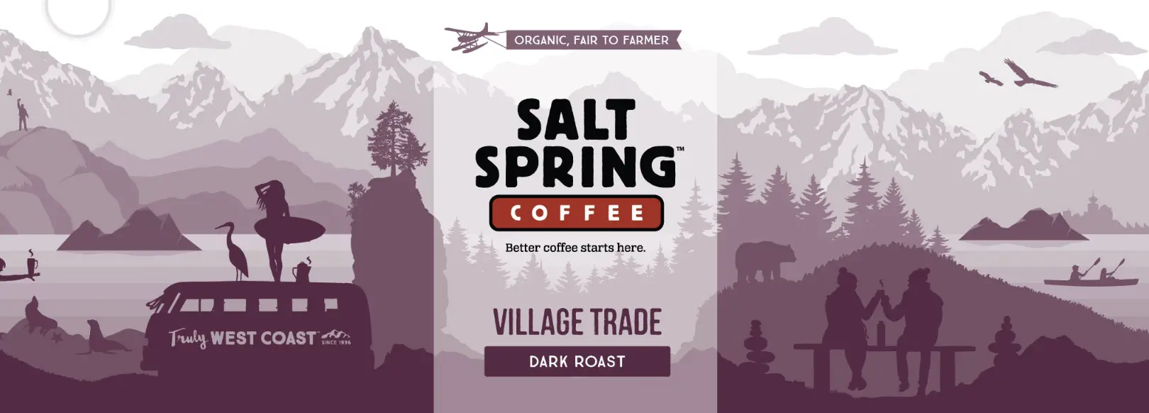Salt Spring Coffee wrap for a coffee serving machine at an event