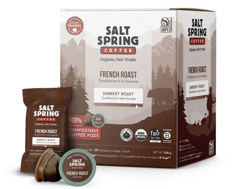 Salt Spring Coffee pod packaging box design