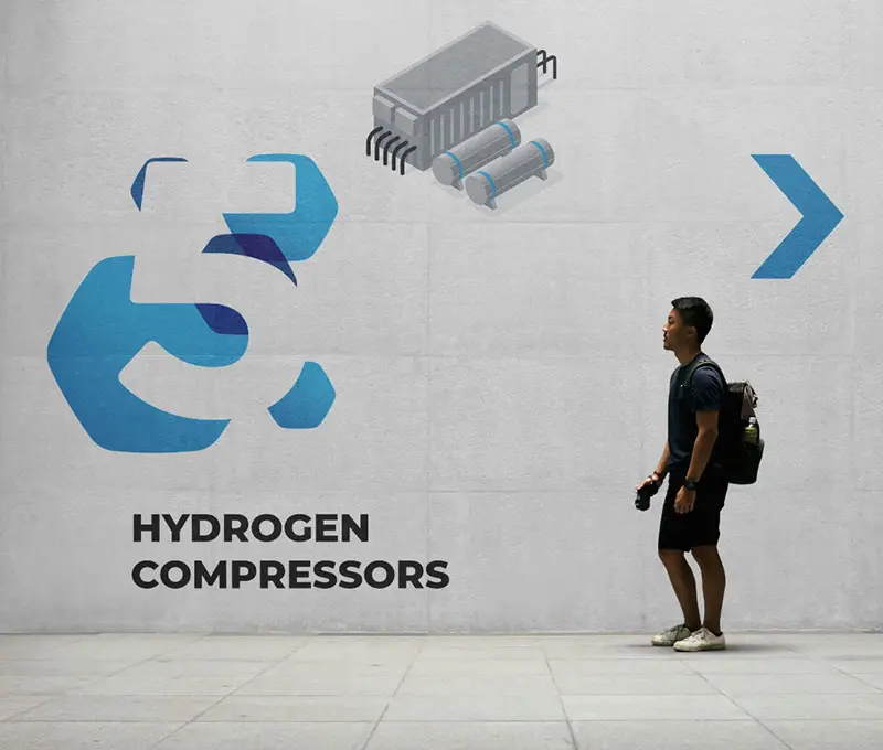 HTEC wall wrap with directional artwork for on-site navigation
