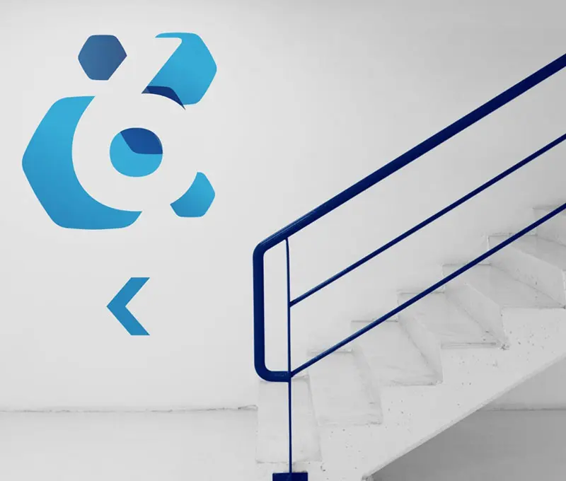 HTEC directional wall graphics using negative space numbers