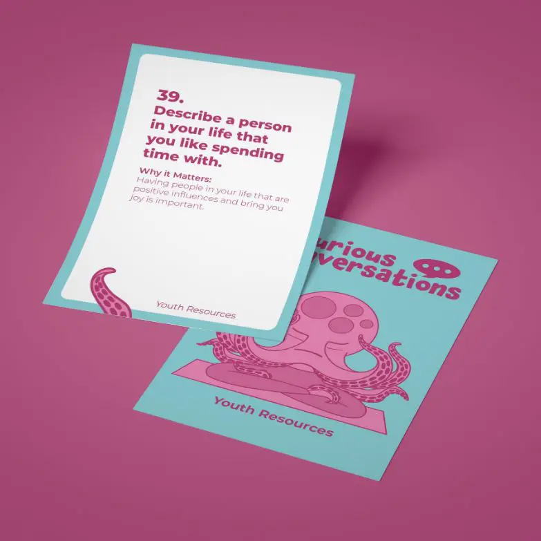 Curious Conversations Youth Resources card with discussion prompt