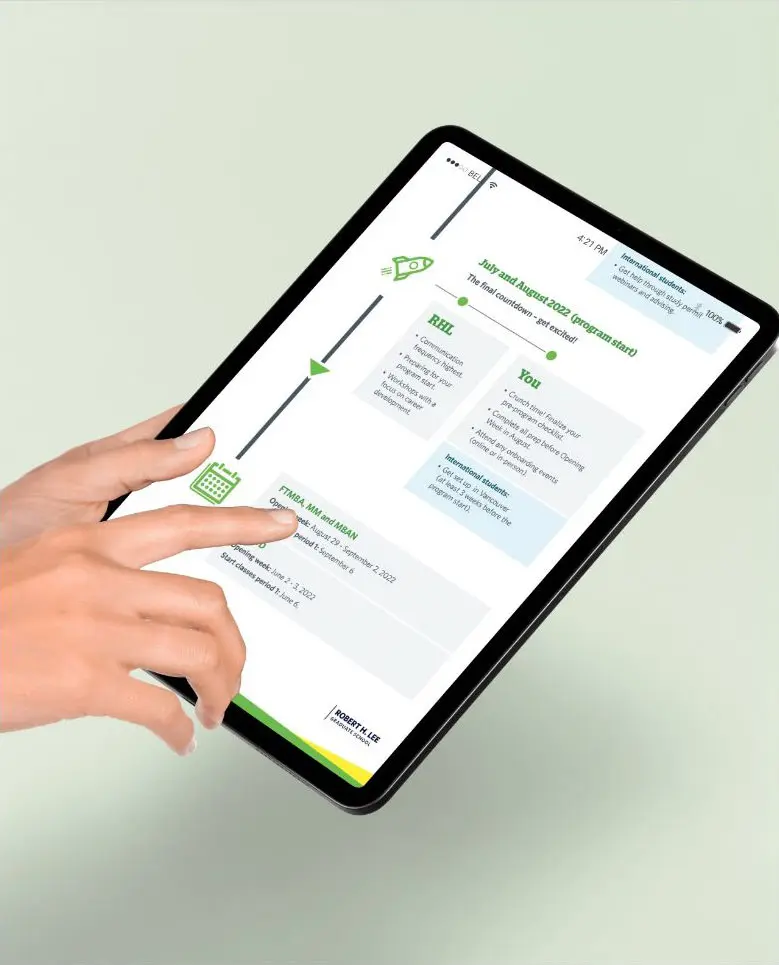 Digital marketing materials created for UBC Sauder School of Business