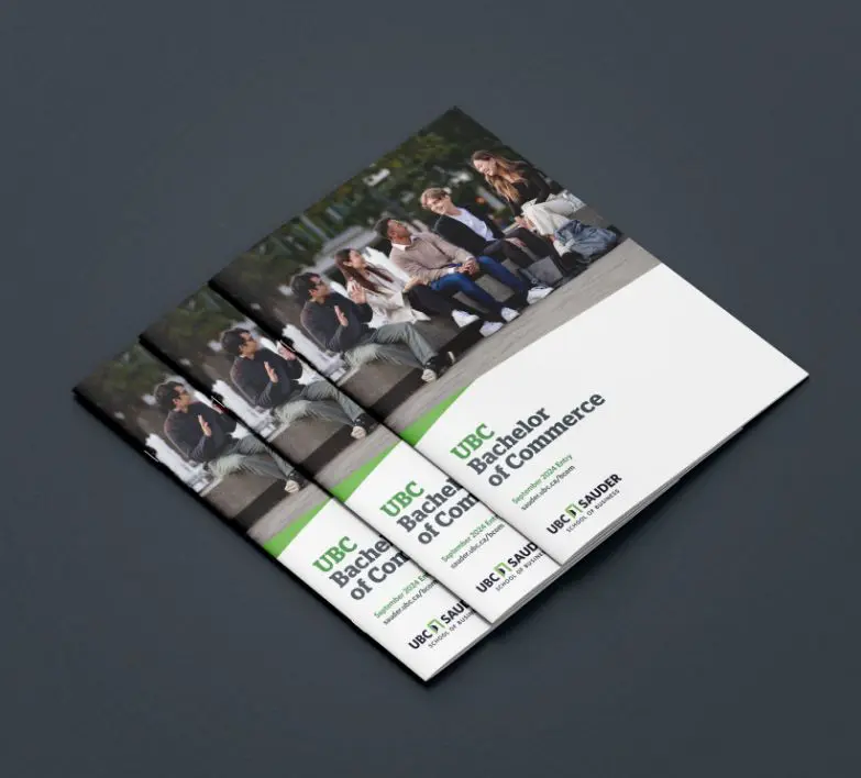 Brochure designed for the Bachelor of Commerce program