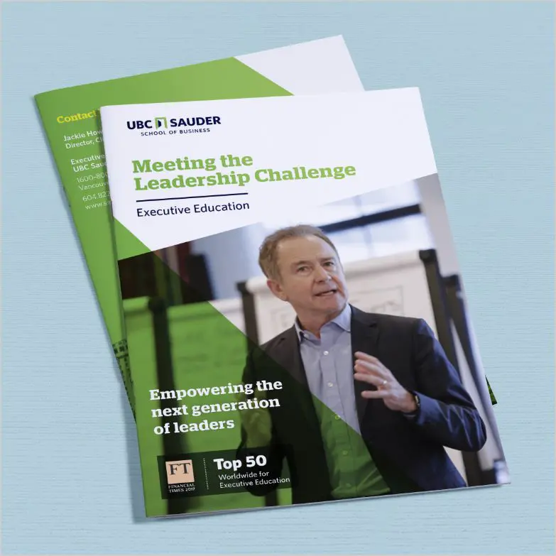 Marketing materials designed for UBC Sauder School of Business