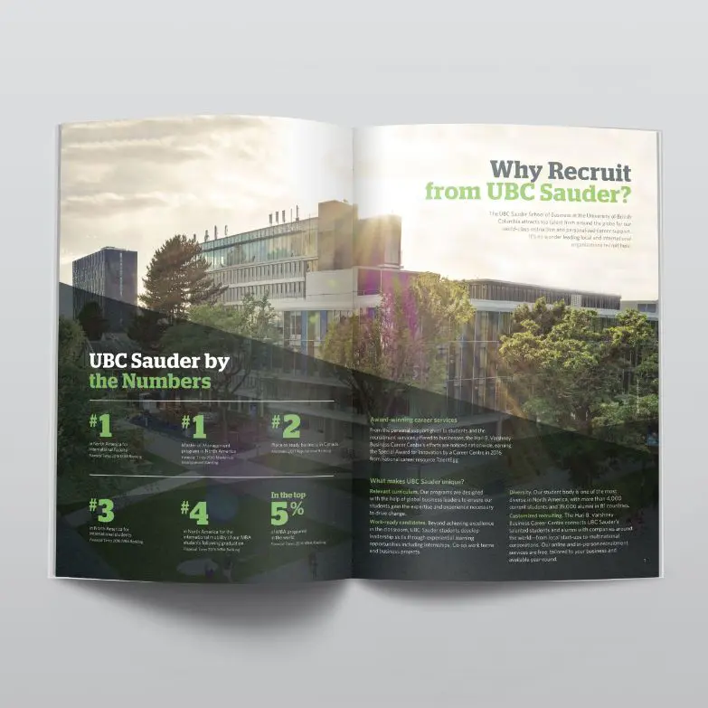 Brochure designed for UBC Sauder School of Business
