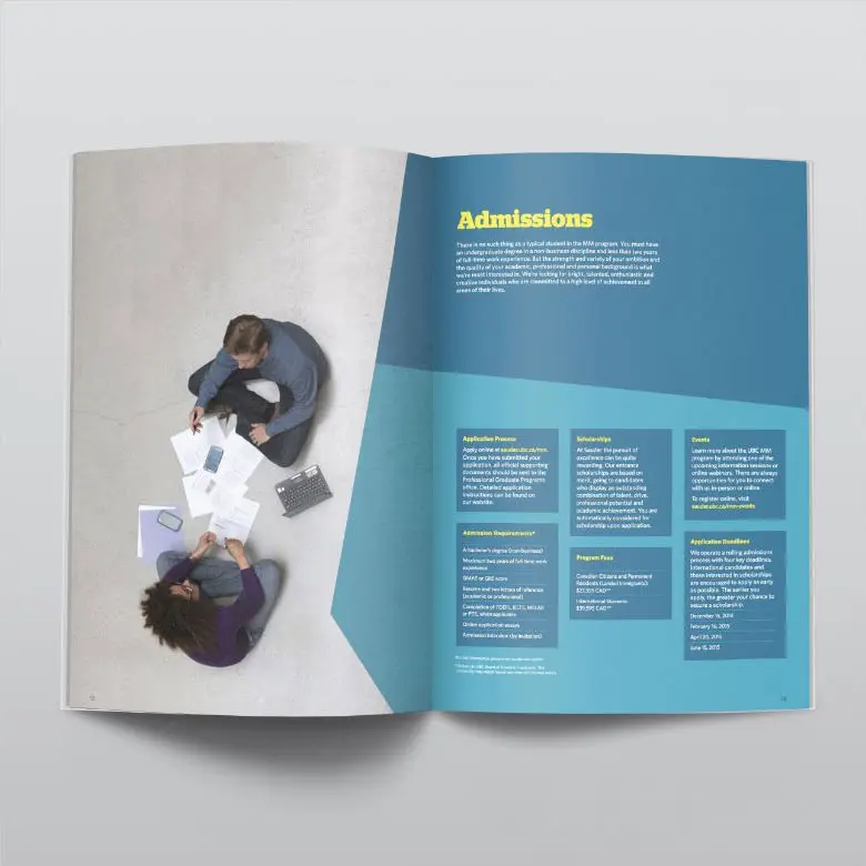 Brochure designed for UBC Sauder School of Business