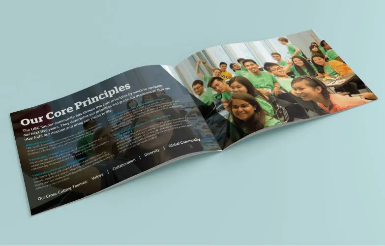 Booklet designed for UBC Sauder School of Business