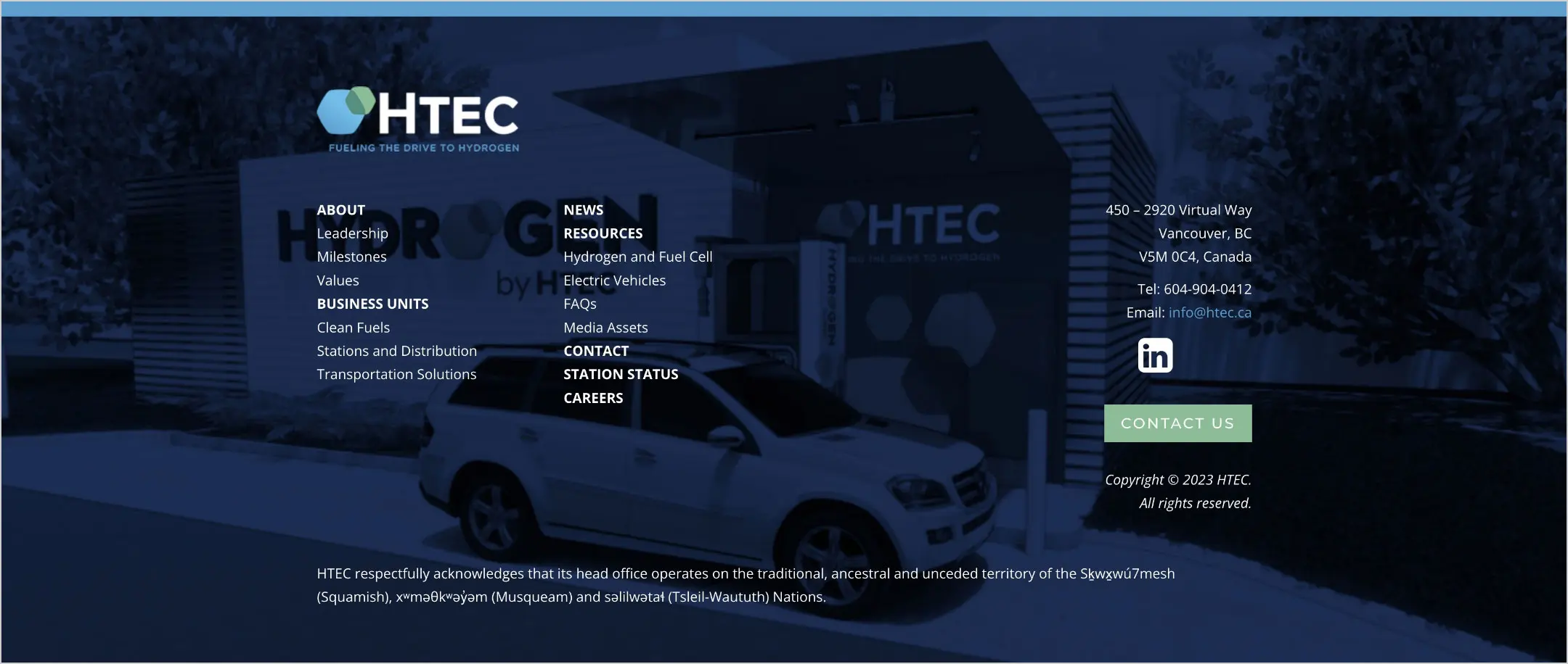 HTEC website footer