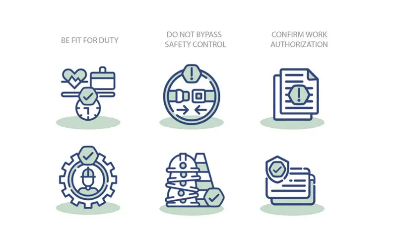 HTEC website design featuring custom icons