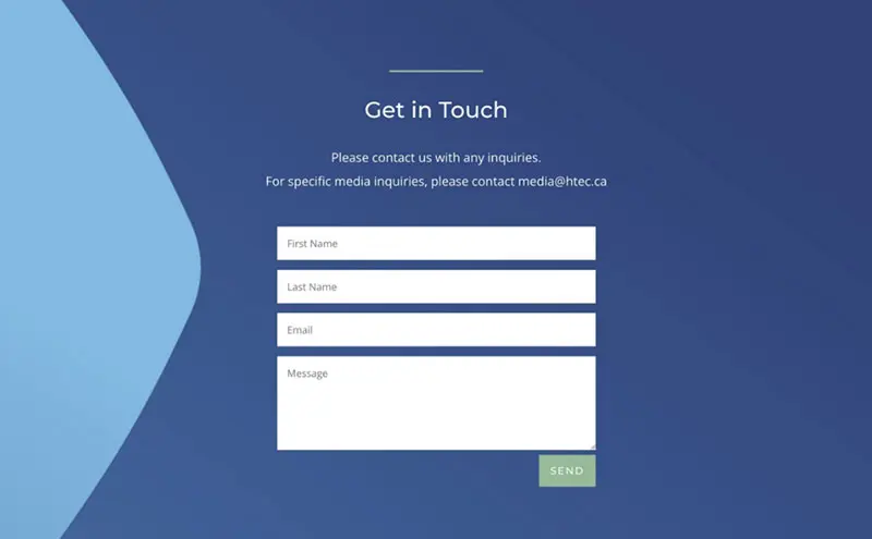 HTEC website contact form