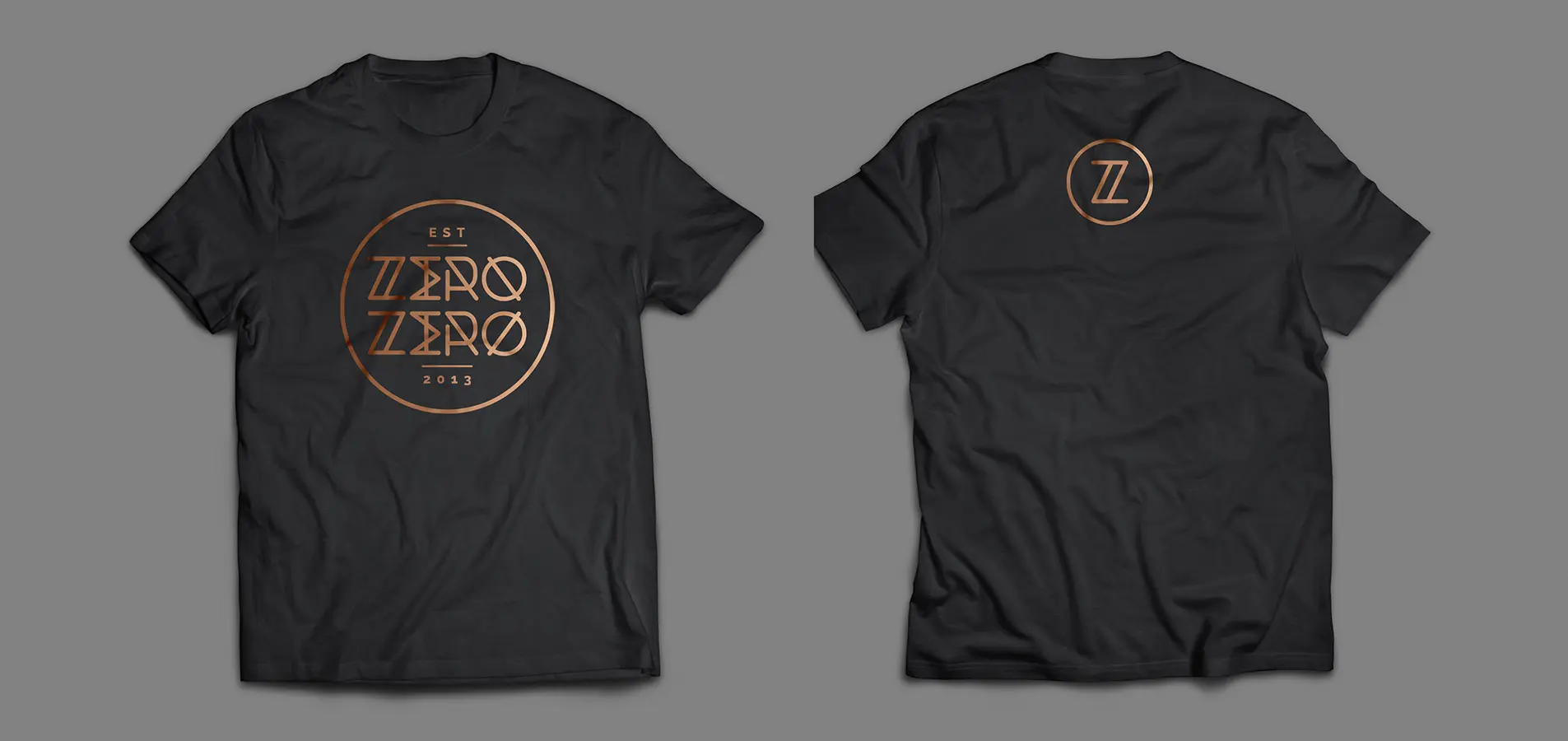 Zero Zero T-shirt design showing front and back logo placement